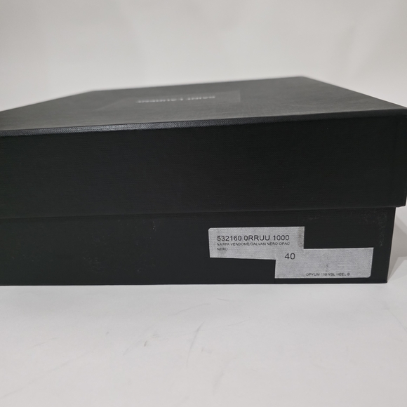 Saint Laurent Opyum Black Calfskin Ankle Boots Gold Heel Women’s Size 40 - Picture 14 of 14